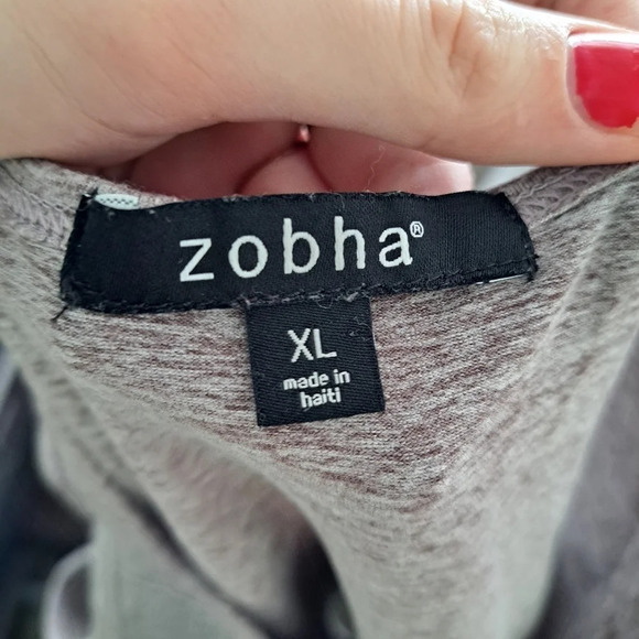 Zobha Trendy Grey Purple Tint Workout Fitness Grey Gym Tank Top Size XL - Picture 4 of 4